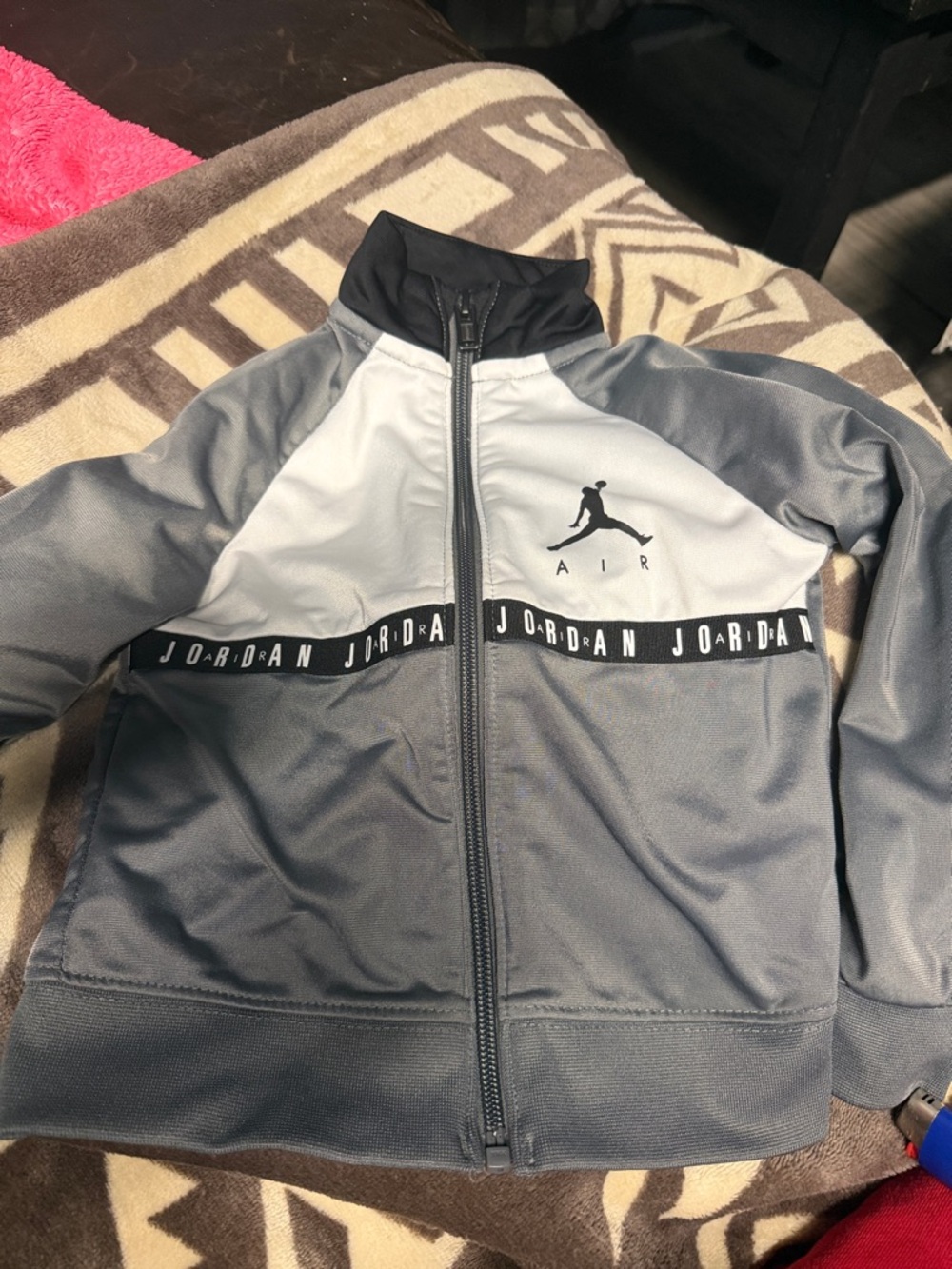 Jordan Men's Gray & White Lightweight Track Jacket